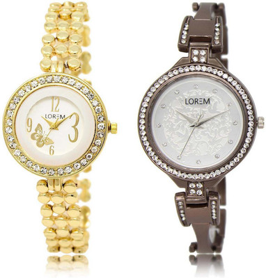 

LOREM watch-203-236 Designer Multicolor Round Girl's Metal Bracelet Watch - For Women