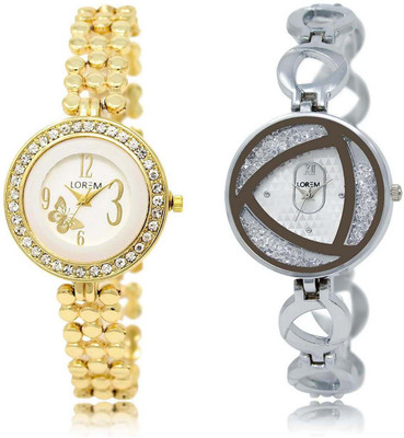 

LOREM watch-203-240 Designer Multicolor Round Girl's Metal Bracelet Watch - For Women