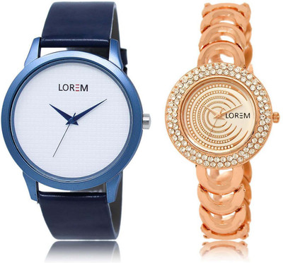 

LOREM watch33-202 Designer Multicolor Round Boy's & Girl's Metal Bracelet & Leather Watch - For Men & Women