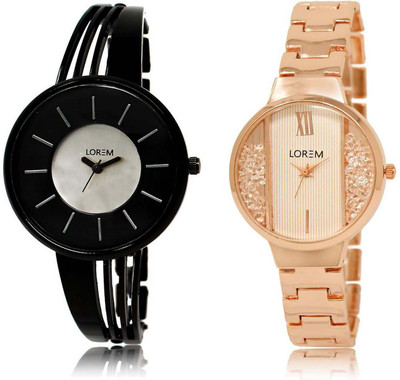 

LOREM watch212-217 Designer Multicolor Round Girl's Metal Bracelet Watch - For Women