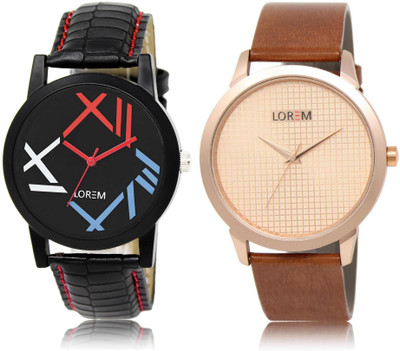 

LOREM Watch-12-34 COMBO Multicolor Round Boy's Leather Watch - For Men