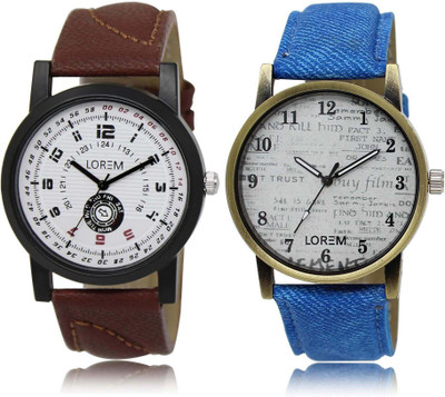 

LOREM SR-11-28 Attractive Multicolor Round Boy's Leather Watch - For Men
