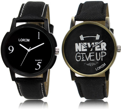 

LOREM watch-6-27 COMBO Black Round Boy's Leather Watch - For Men