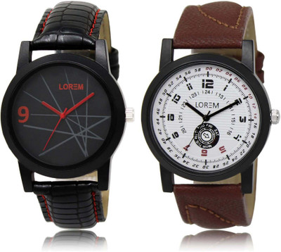 

LOREM OM-8-11 Designer Multicolor Round Boy's Leather Watch - For Men