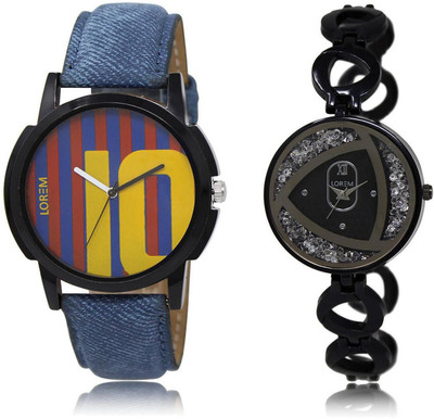 

LOREM 10-237 COMBO Multicolor Round Boy's & Girl's Metal Bracelet & Leather Watch - For Men & Women