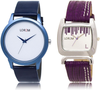 

LOREM watch33-207 COMBO White Round Boy's & Girl's Leather Watch - For Men & Women