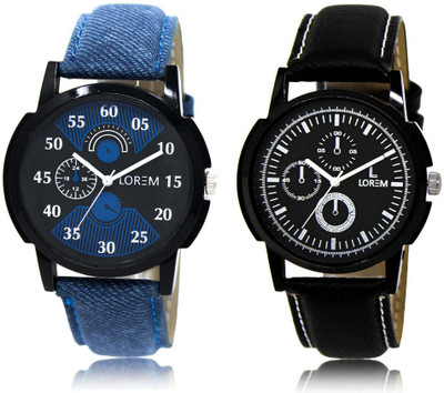 

LOREM SR-2-13 Attractive Multicolor Round Boy's Leather Watch - For Men