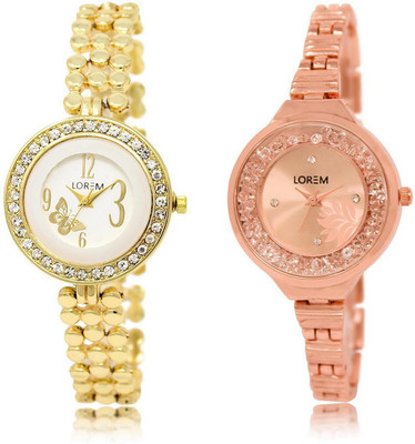 

LOREM FZ-203-225 COMBO Multicolor Round Girl's Metal Bracelet Watch - For Women