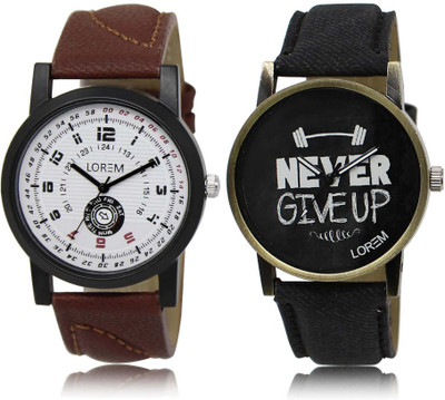 

LOREM SR-11-27 Attractive Multicolor Round Boy's Leather Watch - For Men