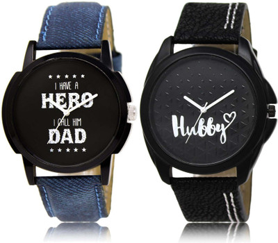 

LOREM OM-7-31 Designer Black Round Boy's Leather Watch - For Men