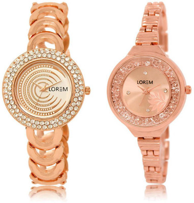 

LOREM SR-202-225 Attractive Multicolor Round Girl's Metal Bracelet Watch - For Women