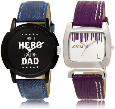 

LOREM WATCH-7-207 COMBO White & Black Round Boy's & Girl's Leather Watch - For Men & Women