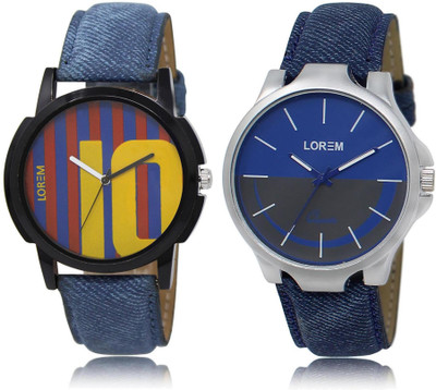 

LOREM Watch-10-24 COMBO Multicolor Round Boy's Leather Watch - For Men