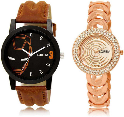 

LOREM OM-4-202 Designer Multicolor Round Boy's & Girl's Metal Bracelet & Leather Watch - For Men & Women