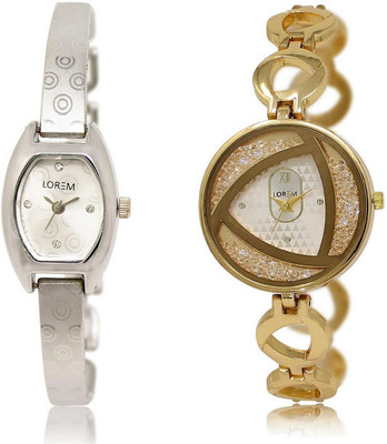

LOREM watch White Round Girl's Metal Bracelet Watch - For Women