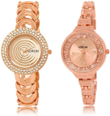 

LOREM FZ-202-225 COMBO Multicolor Round Girl's Metal Bracelet Watch - For Women