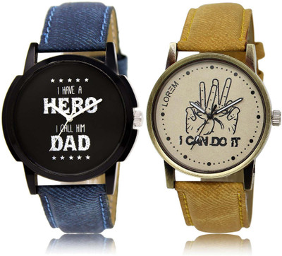 

LOREM watch7-30 Designer Grey & Black Round Boy's Leather Watch - For Men