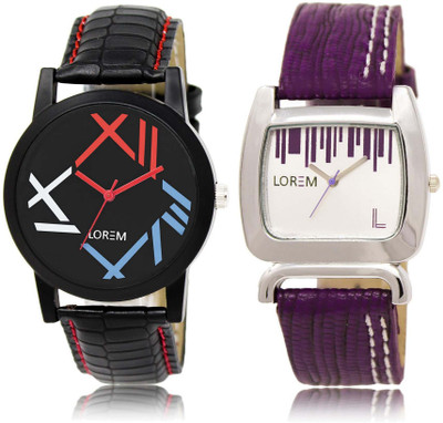

LOREM SR-12-207 Attractive Multicolor Round Boy's & Girl's Leather Watch - For Men & Women