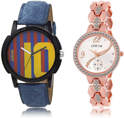 

LOREM OM-10-215 Designer Multicolor Round Boy's & Girl's Metal Bracelet & Leather Watch - For Men & Women