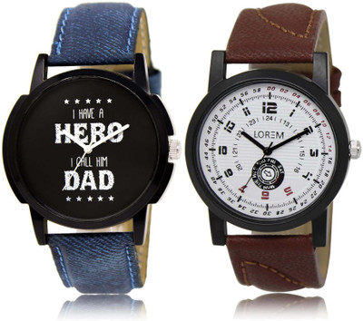 

LOREM Watch-7-11 Designer Multicolor Round Boy's Leather Watch - For Men