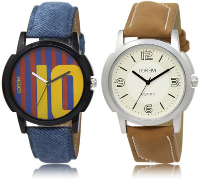 

LOREM OM-10-16 Designer Multicolor Round Boy's Leather Watch - For Men