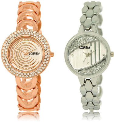 

LOREM SR-202-223 Attractive Multicolor Round Girl's Metal Bracelet Watch - For Women