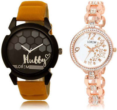 

LOREM watch 32-210 Designer White & Black Round Boy's & Girl's Metal Bracelet & Leather Watch - For Men & Women