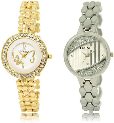 

LOREM OM-203-223 Designer Multicolor Round Girl's Metal Bracelet Watch - For Women