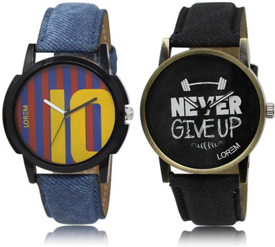 

LOREM WATCH10-27 COMBO Multicolor Round Boy's Leather Watch - For Men