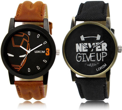 

LOREM FZ-4-27 COMBO Black Round Boy's Leather Watch - For Men