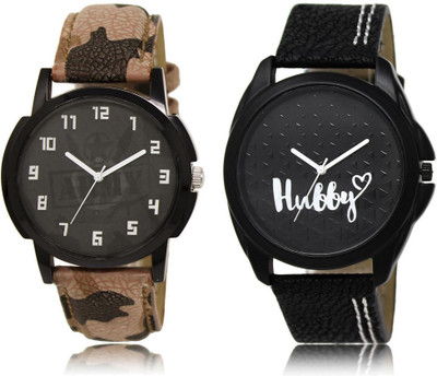 

LOREM Watch-3-31 COMBO Black Round Boy's Leather Watch - For Men