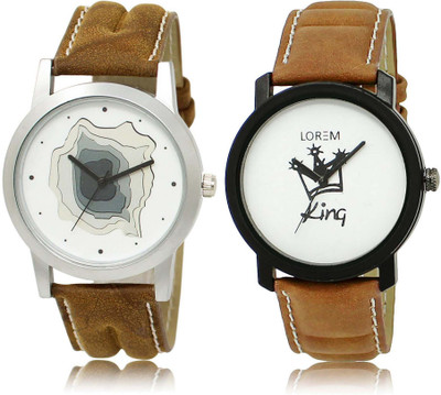 

LOREM SR-9-18 Attractive Multicolor Round Boy's Leather Watch - For Men