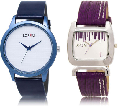 

LOREM SR-33-207 Attractive White Round Boy's & Girl's Leather Watch - For Men & Women