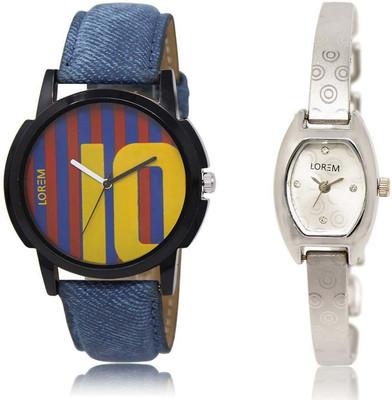 

LOREM Watch-10-219 Designer Multicolor Contemporary & Round Boy's & Girl's Metal Bracelet & Leather Watch - For Men & Women