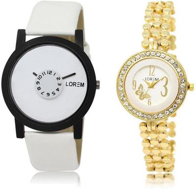 

LOREM WATCH26-203 COMBO Multicolor Round Boy's & Girl's Metal Bracelet & Leather Watch - For Men & Women