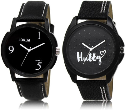 

LOREM watch6-31 COMBO Black Round Boy's Leather Watch - For Men