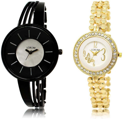 

LOREM OM-203-212 Designer Multicolor Round Girl's Metal Bracelet Watch - For Women