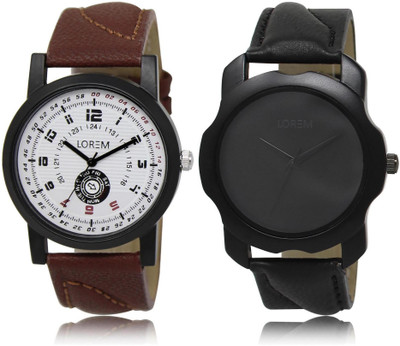 

LOREM Watch-11-22 COMBO Multicolor Round Boy's Leather Watch - For Men