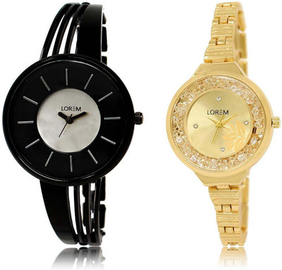 

LOREM OM-212-224 Designer Multicolor Round Girl's Metal Bracelet Watch - For Women