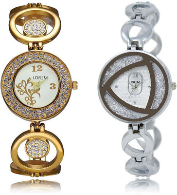 

LOREM OM-204-240 Designer Multicolor Round Girl's Metal Bracelet Watch - For Women