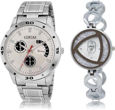 

LOREM Watch-101-240 COMBO Silver Round Boy's & Girl's Metal Bracelet Watch - For Men & Women