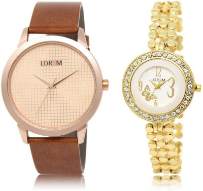 

LOREM watch34-203 Designer Multicolor Round Boy's & Girl's Metal Bracelet & Leather Watch - For Men & Women