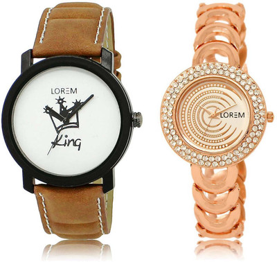 

LOREM SR-18-202 Attractive Multicolor Round Boy's & Girl's Metal Bracelet & Leather Watch - For Men & Women