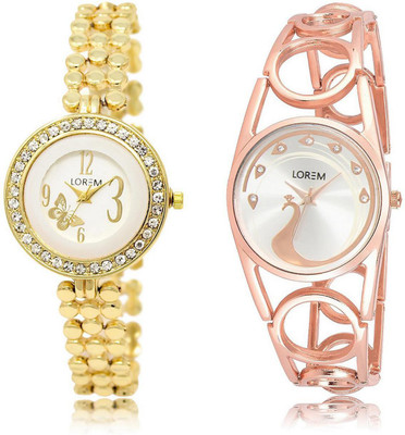 

LOREM FZ-203-232 COMBO Multicolor Round Girl's Metal Bracelet Watch - For Women