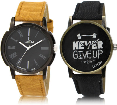 

LOREM FZ-19-27 COMBO Black Round Boy's Leather Watch - For Men
