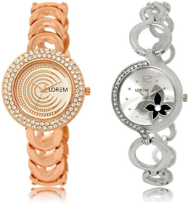 

LOREM OM-202-231 Designer Multicolor Round Girl's Metal Bracelet Watch - For Women