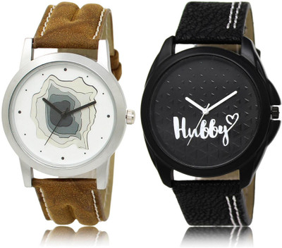 

LOREM watch9-31 COMBO Black & White Round Boy's Leather Watch - For Men