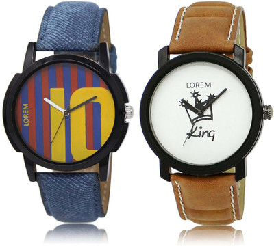 

LOREM watch10-18 Designer Multicolor Round Boy's Leather Watch - For Men