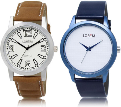 

LOREM 15-33 COMBO White Round Boy's Leather Watch - For Men