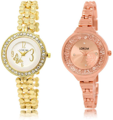 

LOREM SR-203-225 Attractive Multicolor Round Girl's Metal Bracelet Watch - For Women
